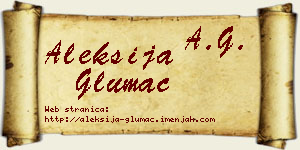 Aleksija Glumac vizit kartica